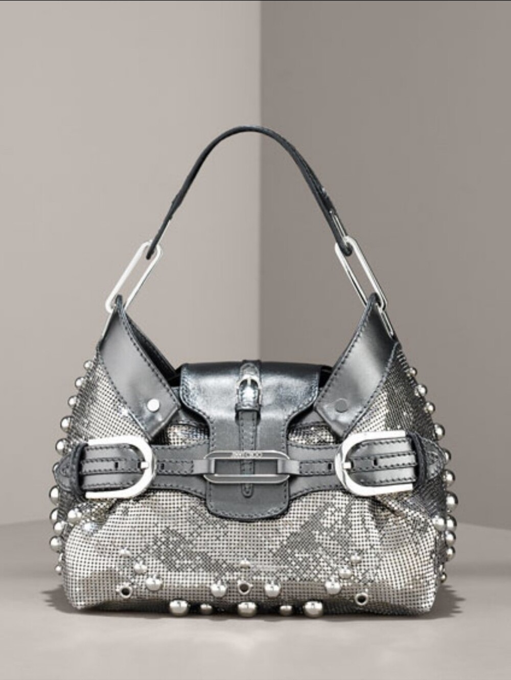 RARE JIMMY CHOO Liquid Silver Mesh Tam Tote - Picture 16 of 16